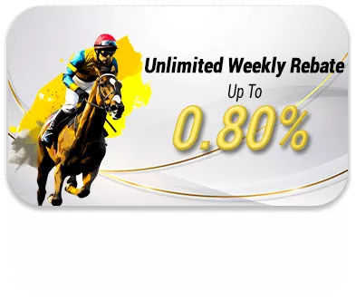 Unlimited Weekly Cash Rebate Horse Racing 0.40-0.80%